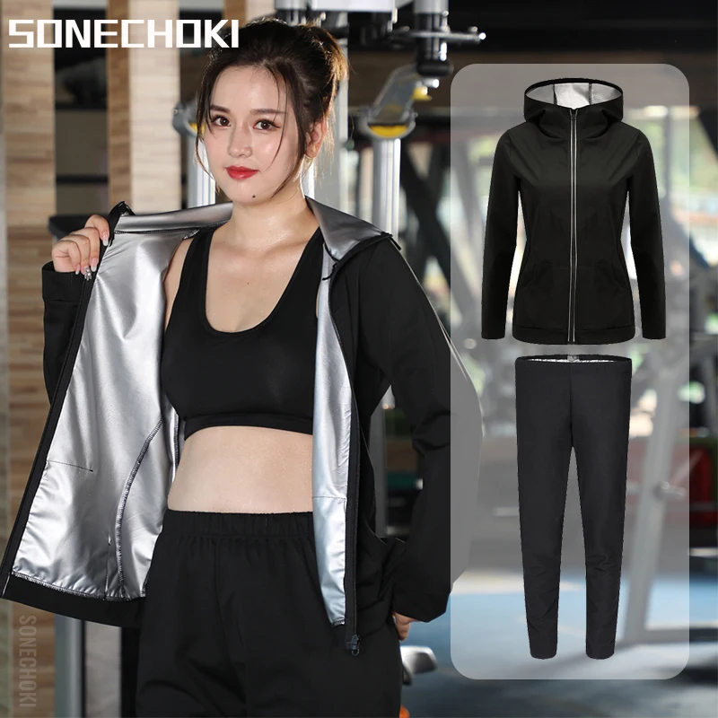 2pcs Sauna Suit Women Plus Size Gym 