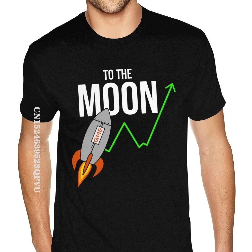 Дизайнерская футболка Gamestop To The Moon для мужчин, персонализированная футболка в готическом стиле с аниме, мягкие хлопковые черные футболки с круглым вырезом