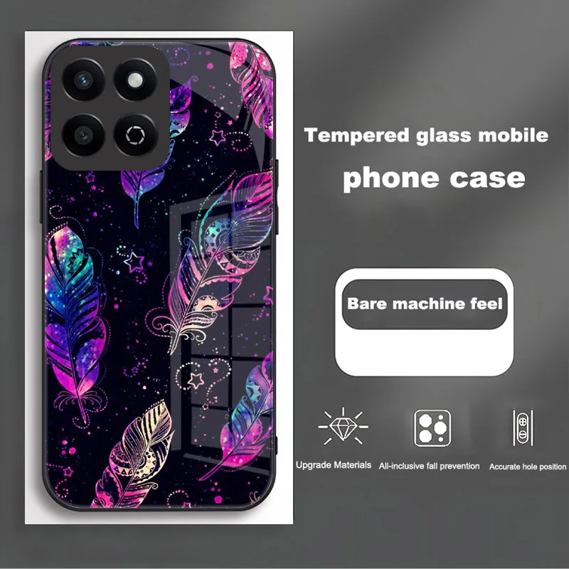 Enhanced Tempered Glass Hard PC Back Case with TPU Bumper