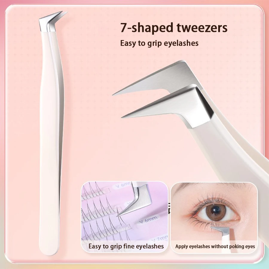 Multifunctional Tweezers Stainless Steel Eyelash Tweezers Grafting False Eyelash Patches False Eyelash Aids Portable Tweezers Be 2