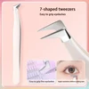 Multifunctional Tweezers Stainless Steel Eyelash Tweezers Grafting False Eyelash Patches False Eyelash Aids Portable Tweezers Be 2