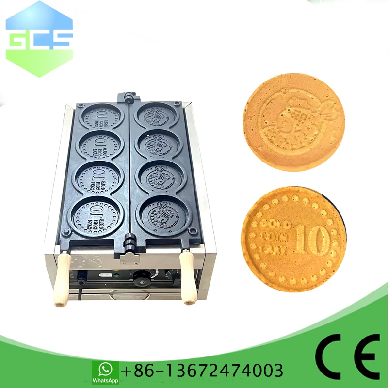 Revolutionize Your Waffle Game: 3000W Commercial 4 - Hole Fish Coin Waffle Maker