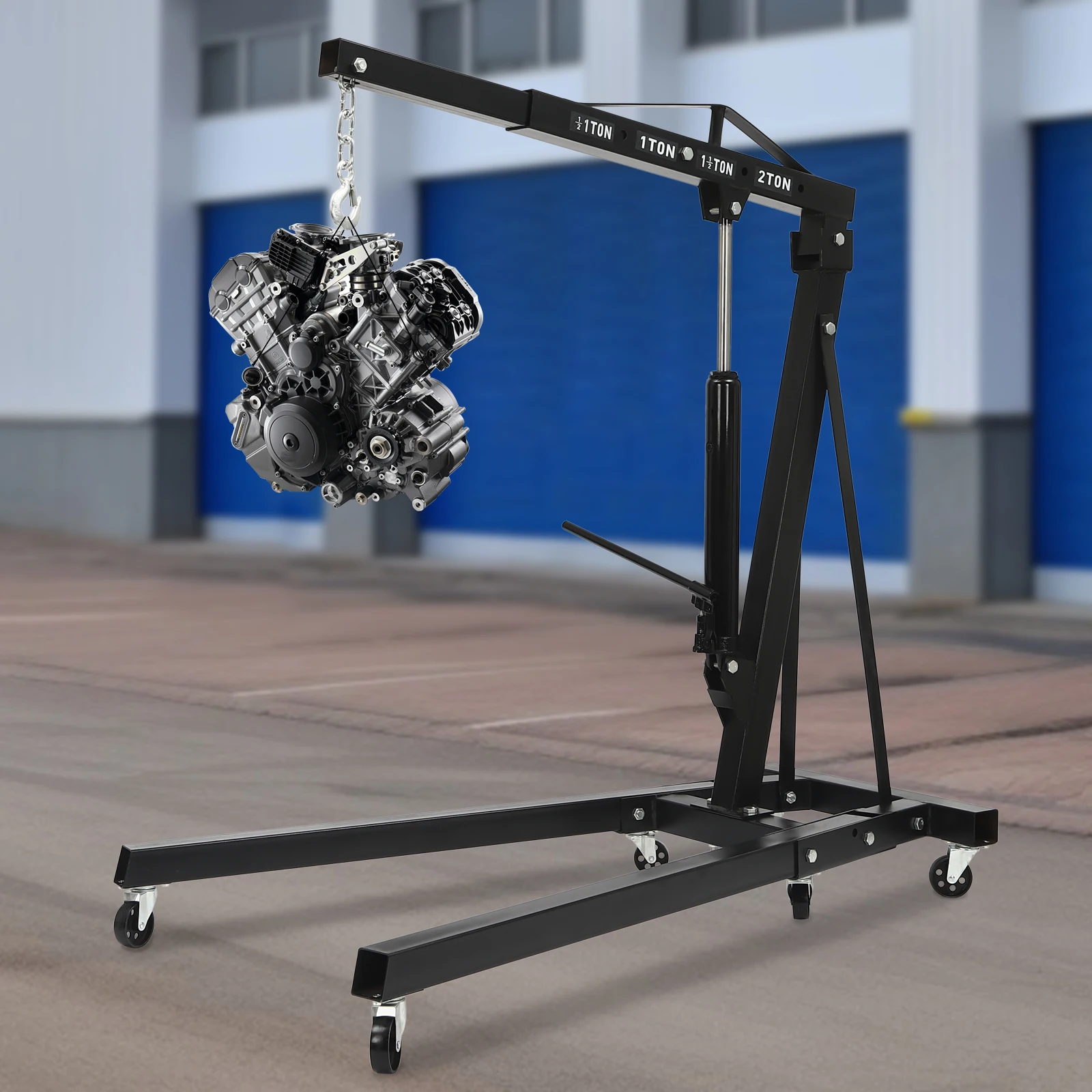 Engine Hanger Engine Crane Hydraulic Car Crane 2T Ton Folding Mobile Auto Maintenance Tool