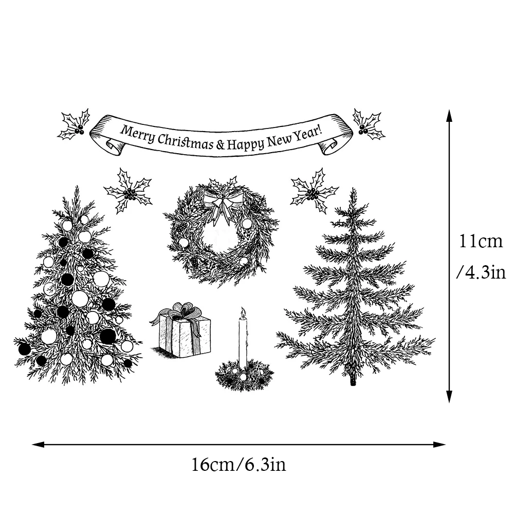 Pine Trees Roses Dreams Clear Stamps Seals DIY Scrapbooking Card Making Album Decorative Silicone Stamp Crafts clear stamps,clear rubber stamps