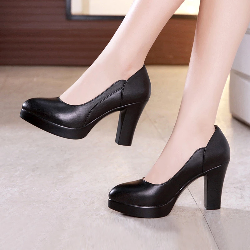 Yanclould zapatos alto para mujer, calzado Formal de corte, con plataforma de primavera, para oficina, talla pequeña de tacón de mujer| - AliExpress
