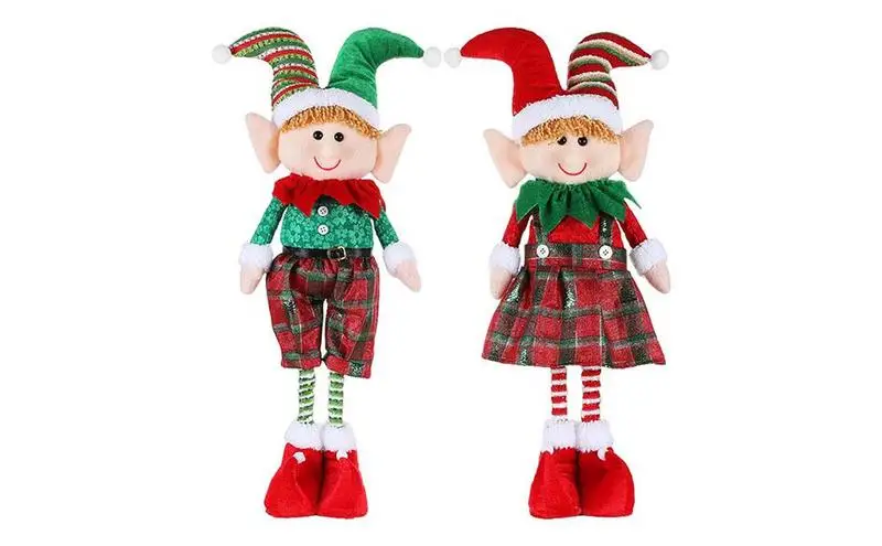 

Elf With Telescopic Legs Elf Decoration Table Ornaments Long Legs Doll Long Leg Festival Chef Faceless Plush Doll Party Decor