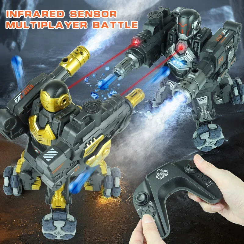 JC09 2.4G RC Robot Battle Spray Shoot Robo With Dual Remote Control Humanoid Fighting Robots Toys for Kids Christmas gift toy 3