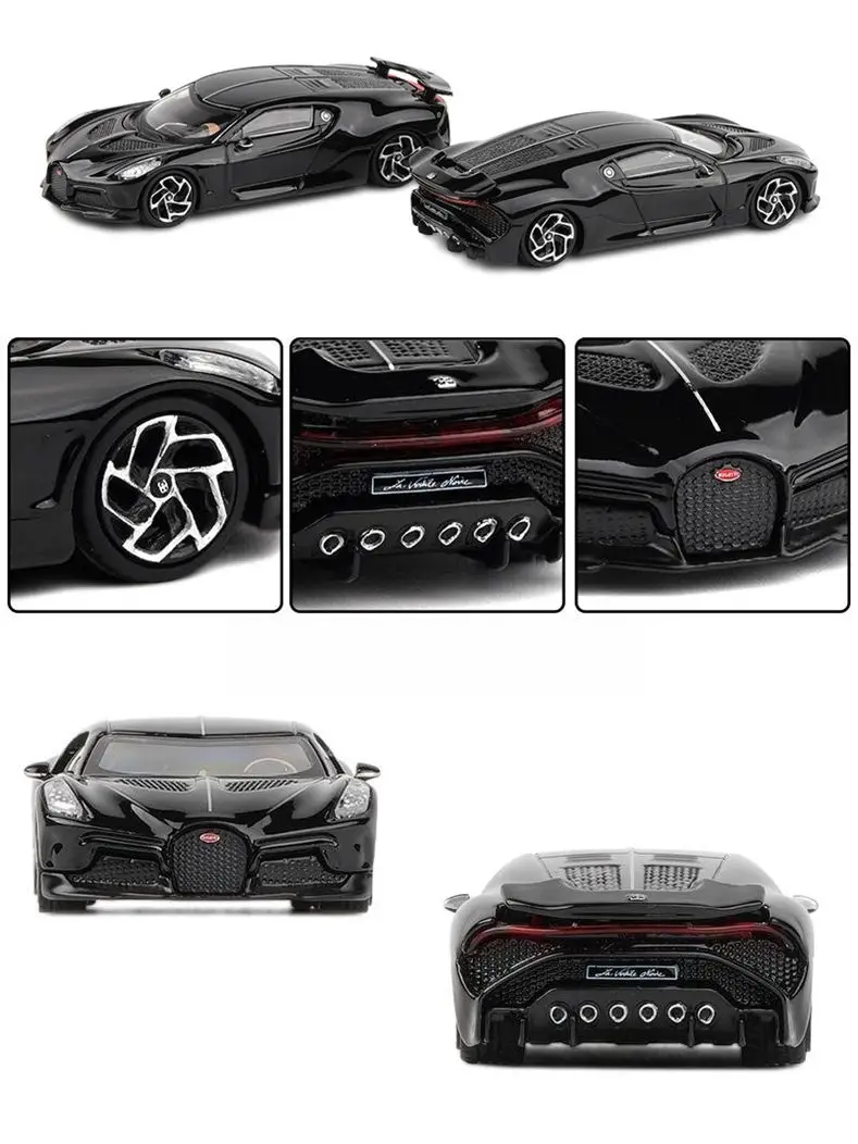 1:64 Bugatti La Voiture Noire Toy Car 1/64 JKM Vehicle Miniature Model Free Wheels Diecast Zinc Alloy Metal Collection Gift 5
