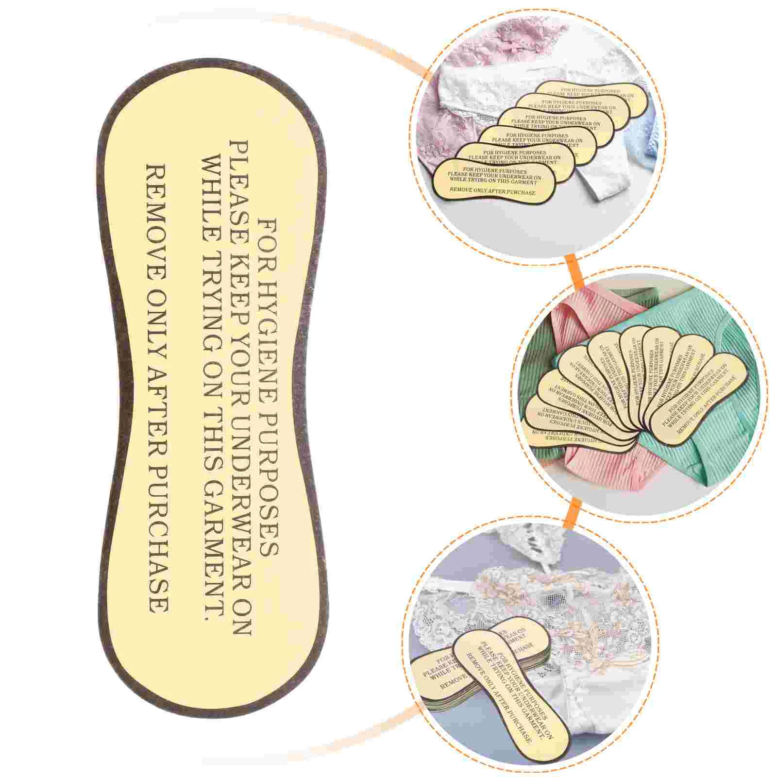 

50 Pcs Hygiene Stickers Swimwear Protective Underpants Decal Liner Swimming Suits Bikini Labels for Pvc Self-adhesive Cover