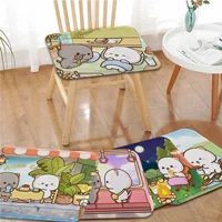 Peach and Goma  Four Seasons Fabric Cushion Non-slip Living Room Sofa Decor Students Stool Tatami Office Chair Mat Pad 1