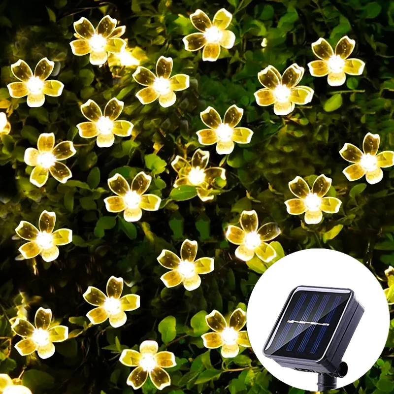 Guirxiété lumineuse solaire à 20, 50 ou 100LED, décoration d'intérieur