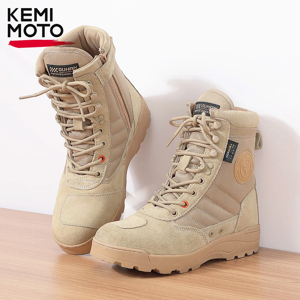 Botas montar en motocicleta para hombre, botas tácticas todoterreno Motocross, zapatos de invierno para exteriores, antideslizantes| | - AliExpress