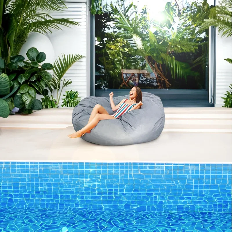 Outdoor/Indoor Bean Bag 7ft,-Repellent and Fading-Resistant, Comfortable Sack Chair for Patio, Backyard, Frontyard, Deck,