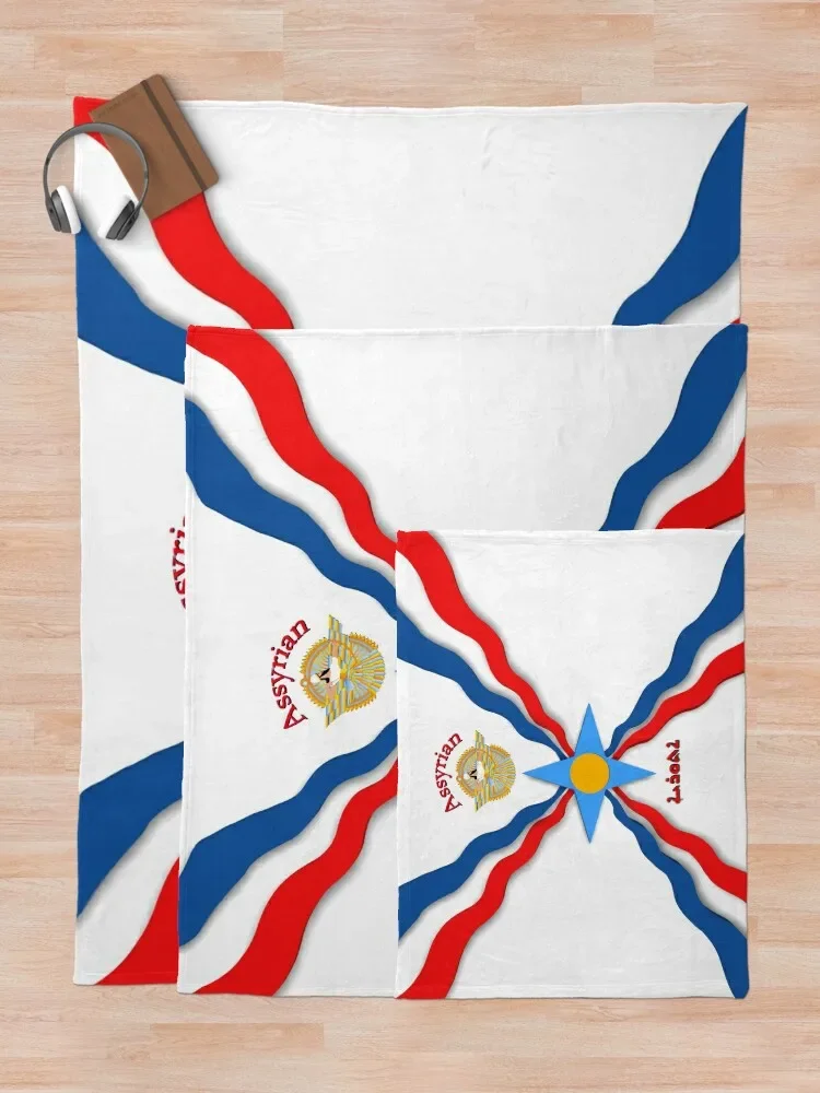 Assyrian Flag Throw Blanket Fluffy Softs valentine gift ideas Sofa Throw Blankets 5