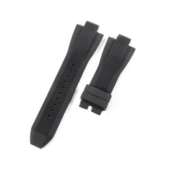 Durable Waterproof Silicone Rubber Watchband Strap Bracelet - 29 - 13mm (Black - no buckle)