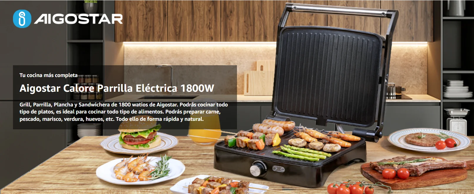 Sandwichera Eléctrica Timco® Parrilla Panini Antiadherente