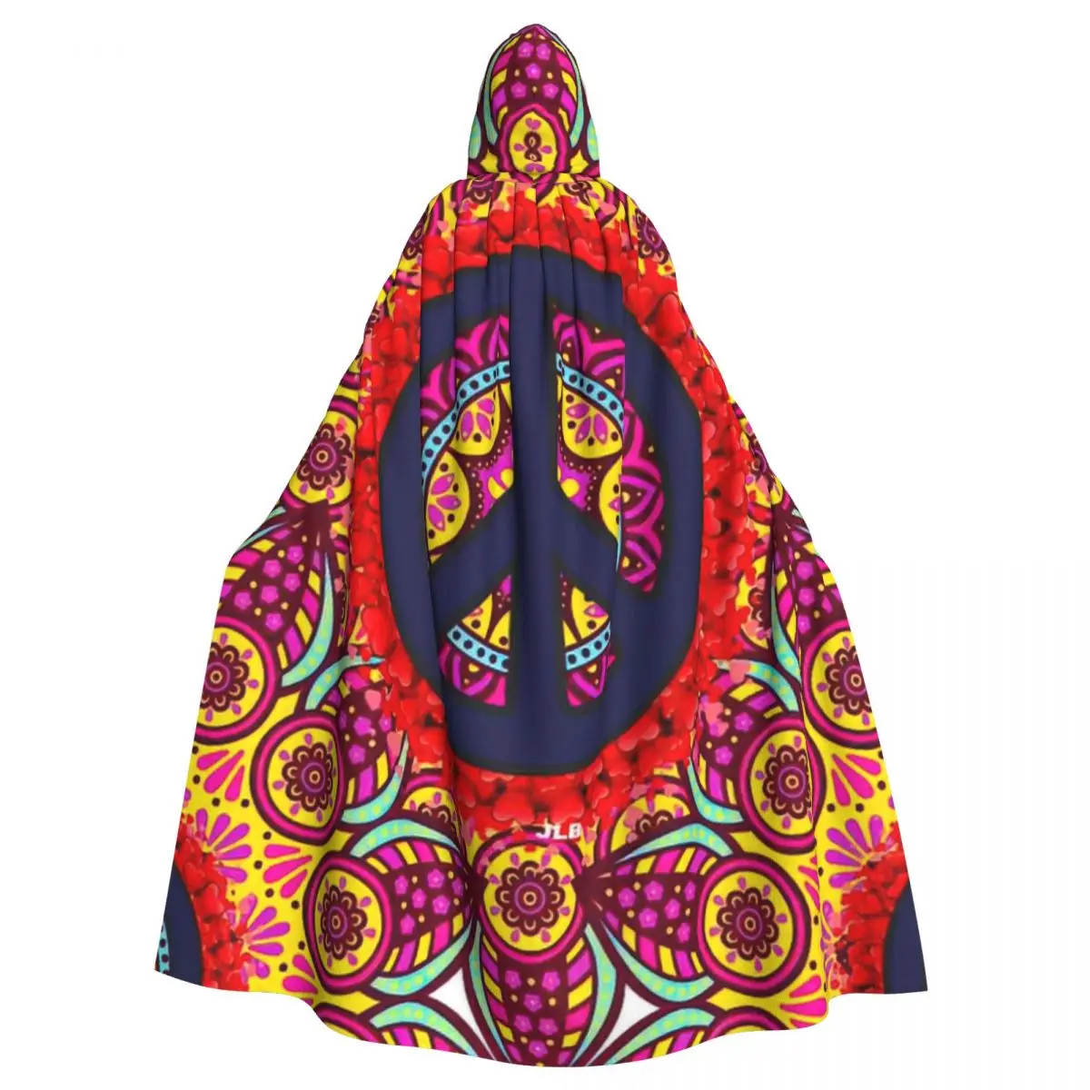 

Hippie Style Hooded Cloak Halloween Party Cosplay Woman Men Adult Long Witchcraft Robe Hood