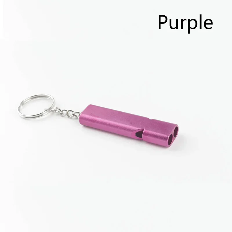 2/4Pcs Survival Whistle Soccer Outdoors High Decibel Portable Flat Aluminum Alloy Dual Frequency Wilderness Emergency Tools