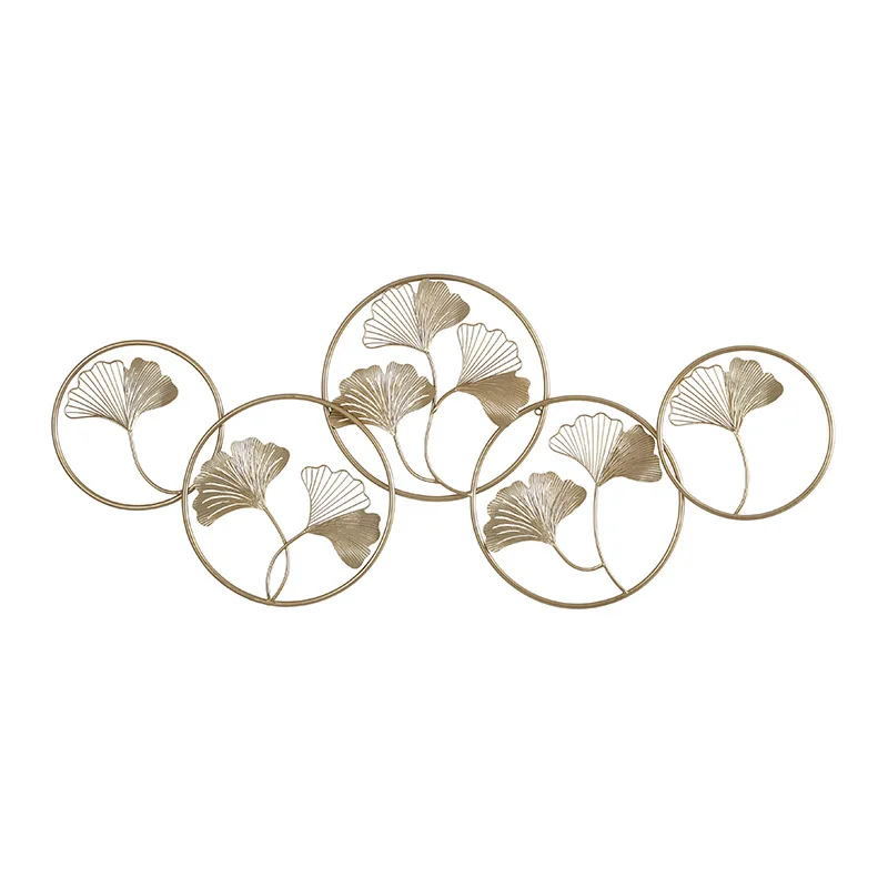 

Wrought iron ginkgo biloba wall decoration Background wall decoration wall hanging Creative wall decoration