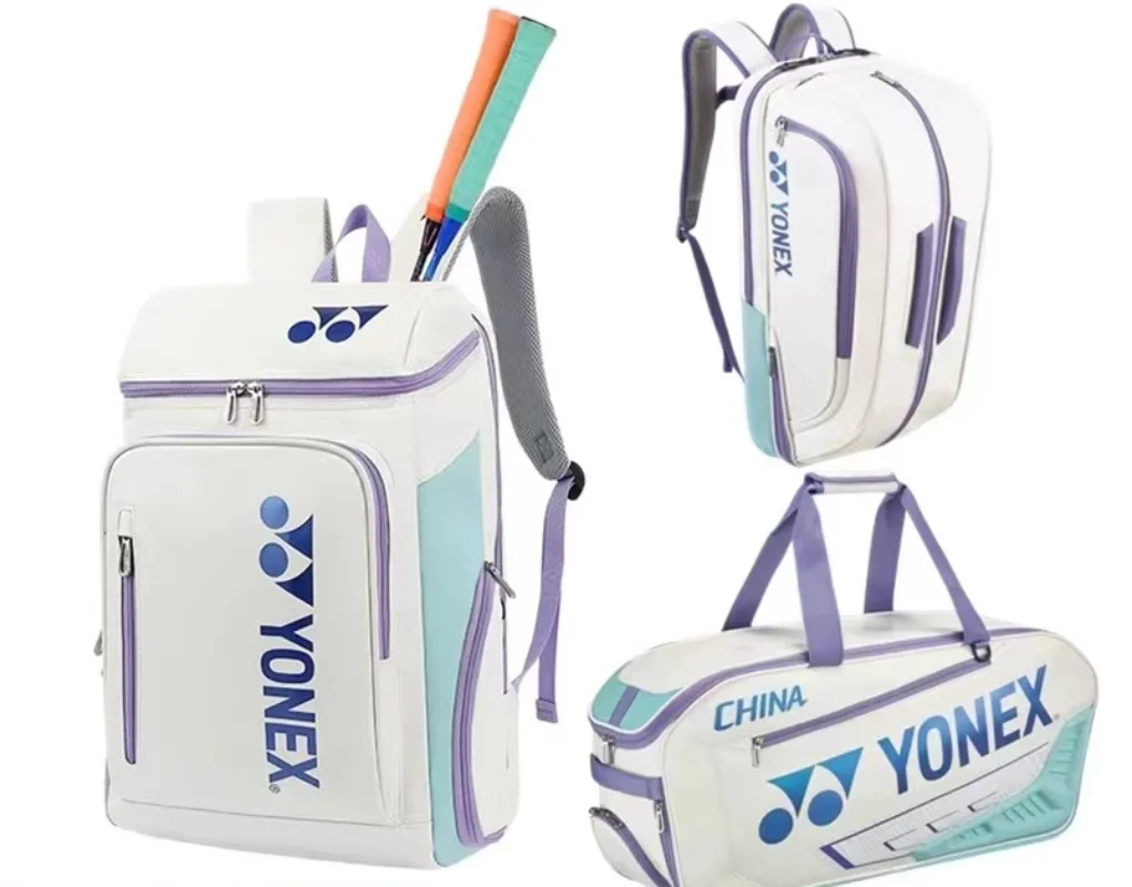 

YONEX High Quality Badminton Racket Sports Backpack Leather Tennis Shoulder Bag Multifunctional Fit 4-6 Pieces Racket Backpack