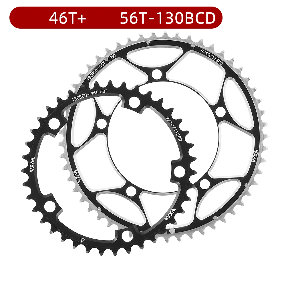 VXM 自転車ダブルチェーンリング 130BCD 39T 53T 42T 55T 46T 56T