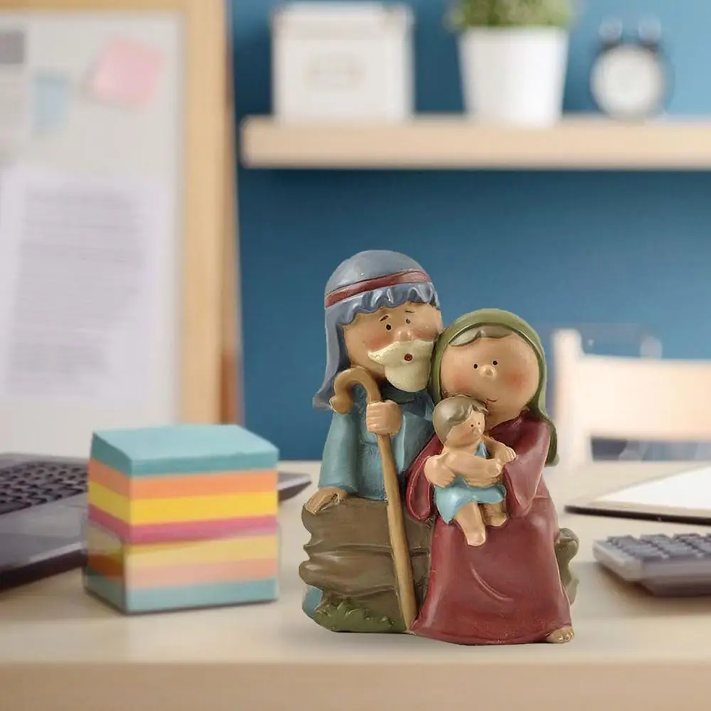 Description Picture 4 of itemHoly Family Statue Christmas Nativity Figure Resin Statue Religious Figurine Decoration Catholic For Religious Celebration