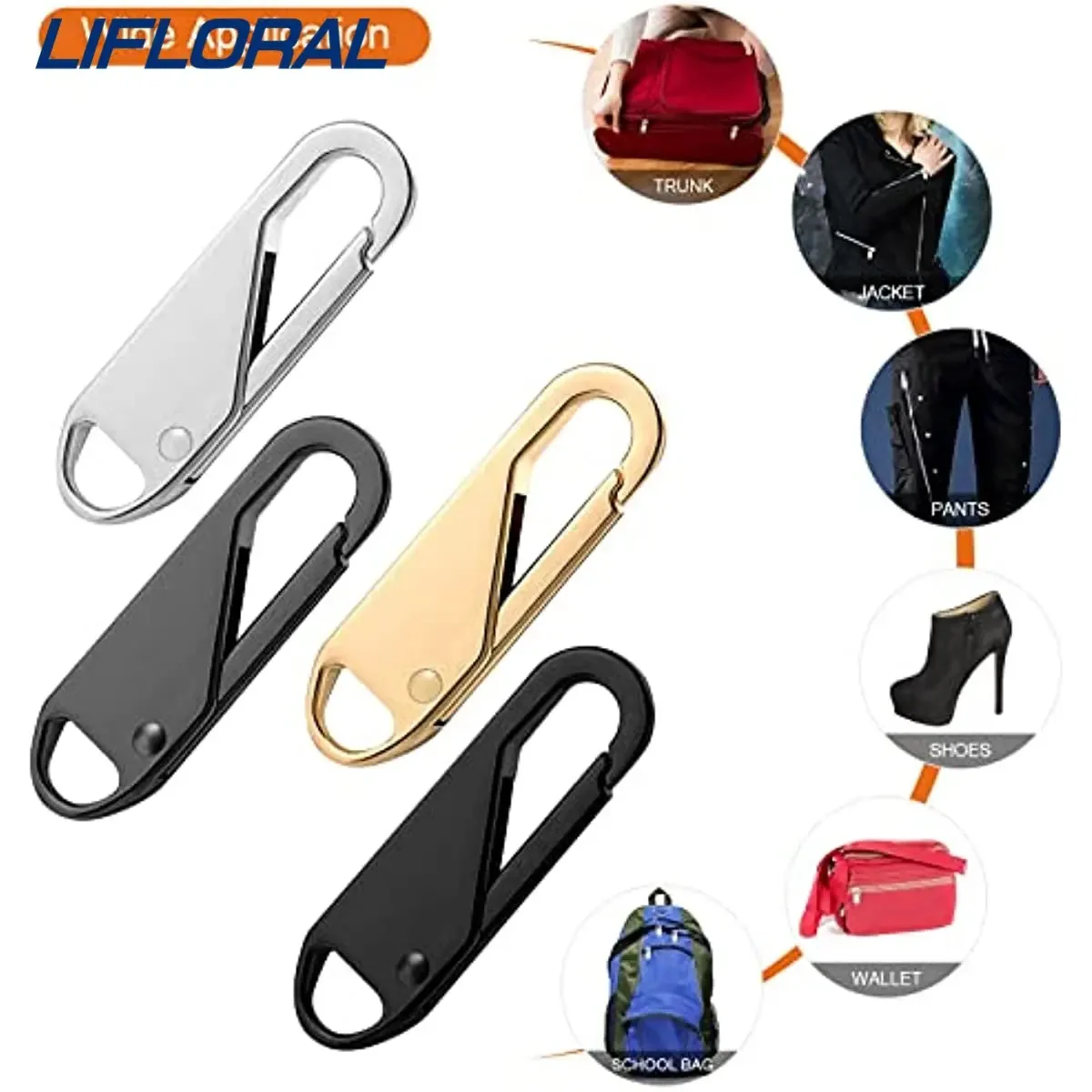 Zipper Pull Replacement, 8 Pieces Detachable Zipper Pull Tabs for Luggage Clothing Jackets Backpacks Boots Purse Coat