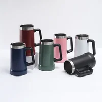 709ml Inox Thermal Mug For Beer 4 hours ice cold Large capacity handle beer mug 304 stainless steel thermos 3