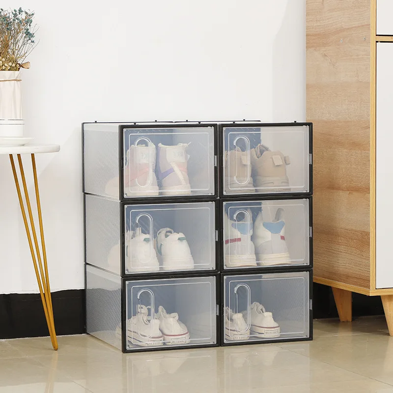 Foldable Shoes Storage Box Shoe Cabinet Stackable Dustproof Cabinet Shoe Organizers Rack Shelf