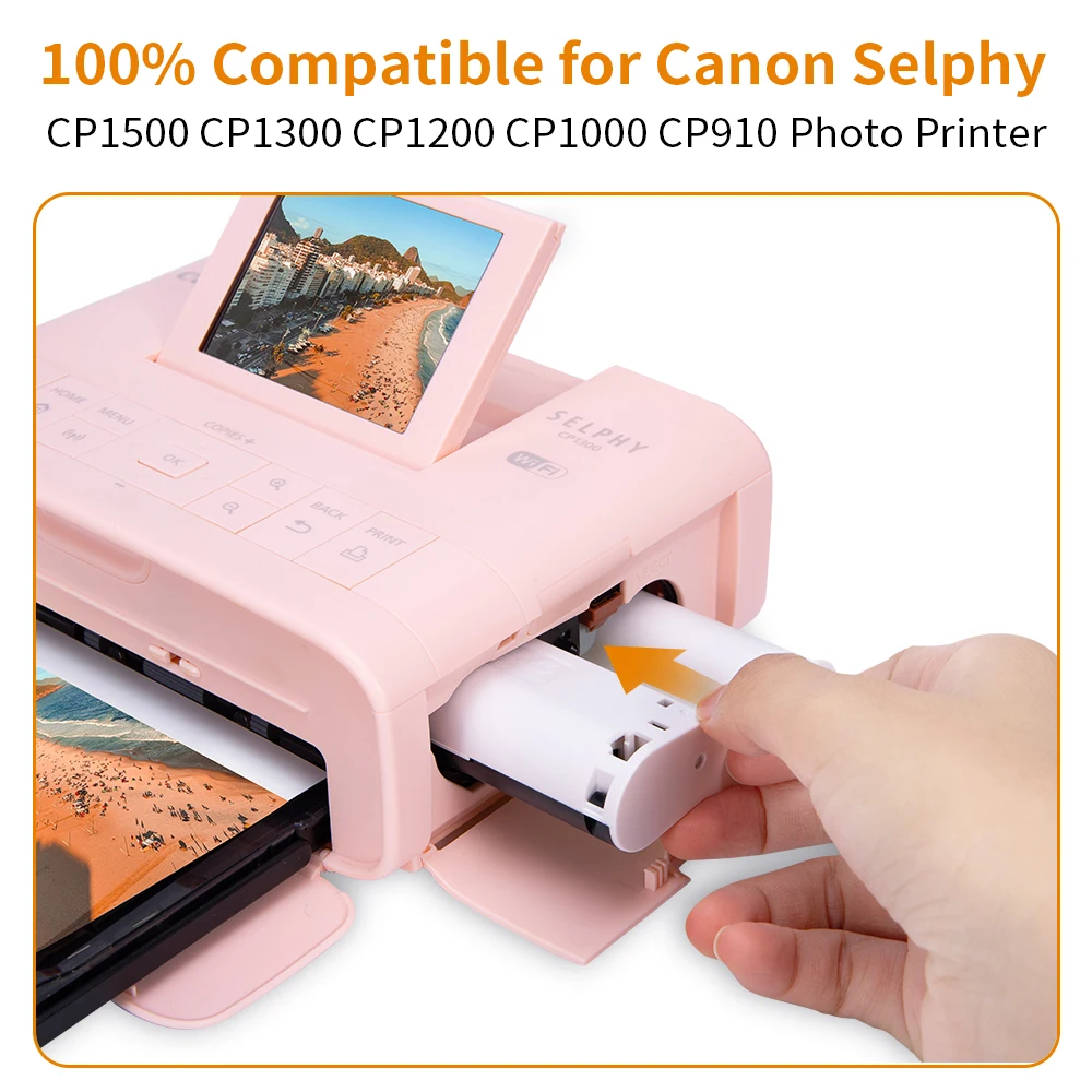 Selphy CP1500 Canon Selphy série Modèle d'imprimante Canon Cartouches d'encre  Canon KP-108IP/IN 3 cartouches + papier format carte postale (d'origine)  kp-108ip