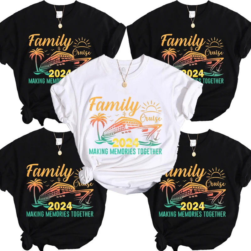 

Vacation Party Shirt Family Cruise Matching 2024 Tees Summer Trip Ship T-Shirt Fashion Graphic Y2k Tops Women Aesthetic Clothing