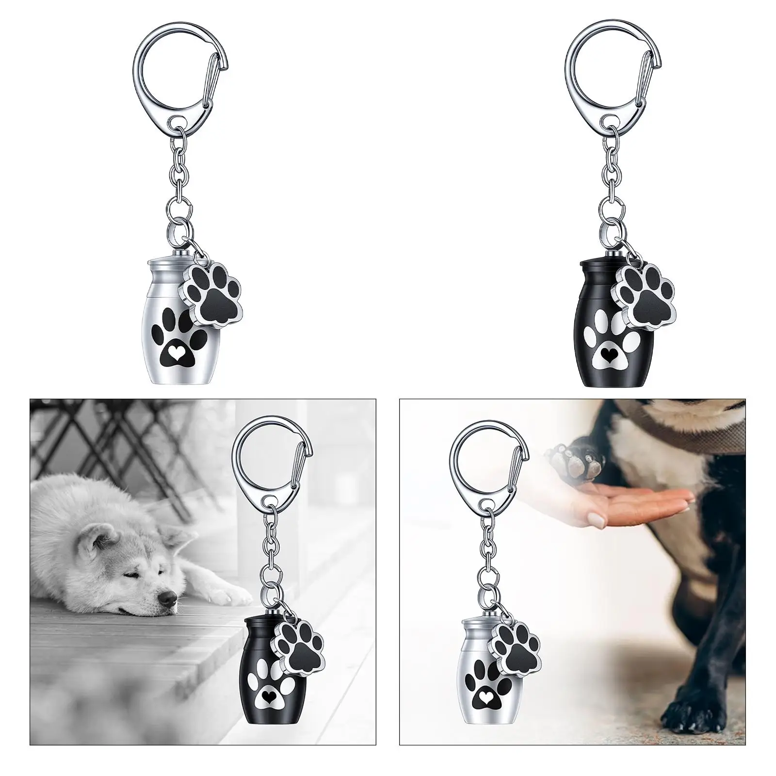 Small Keychain Pet Urn Portable Keep Precious Memories Keepsake Pet Hair Storage Jar Souvenir Rabbit Kitty Bunny Puppy cremation urn