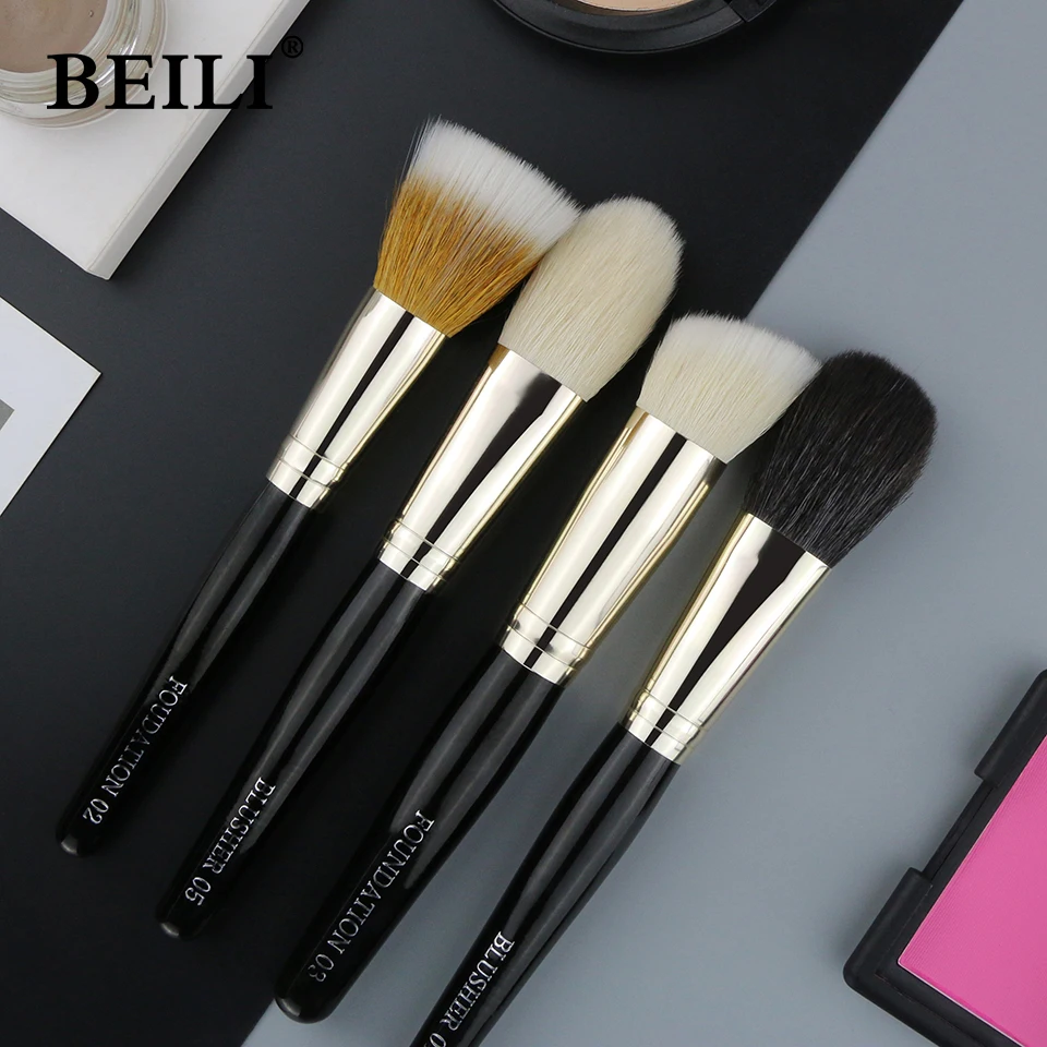 Beili Pennelli Trucco Fard Definer Punteggiatura Contorno Fondotinta 1 Pezzo Morbido Pelo Di Capra Fibra Di Lana