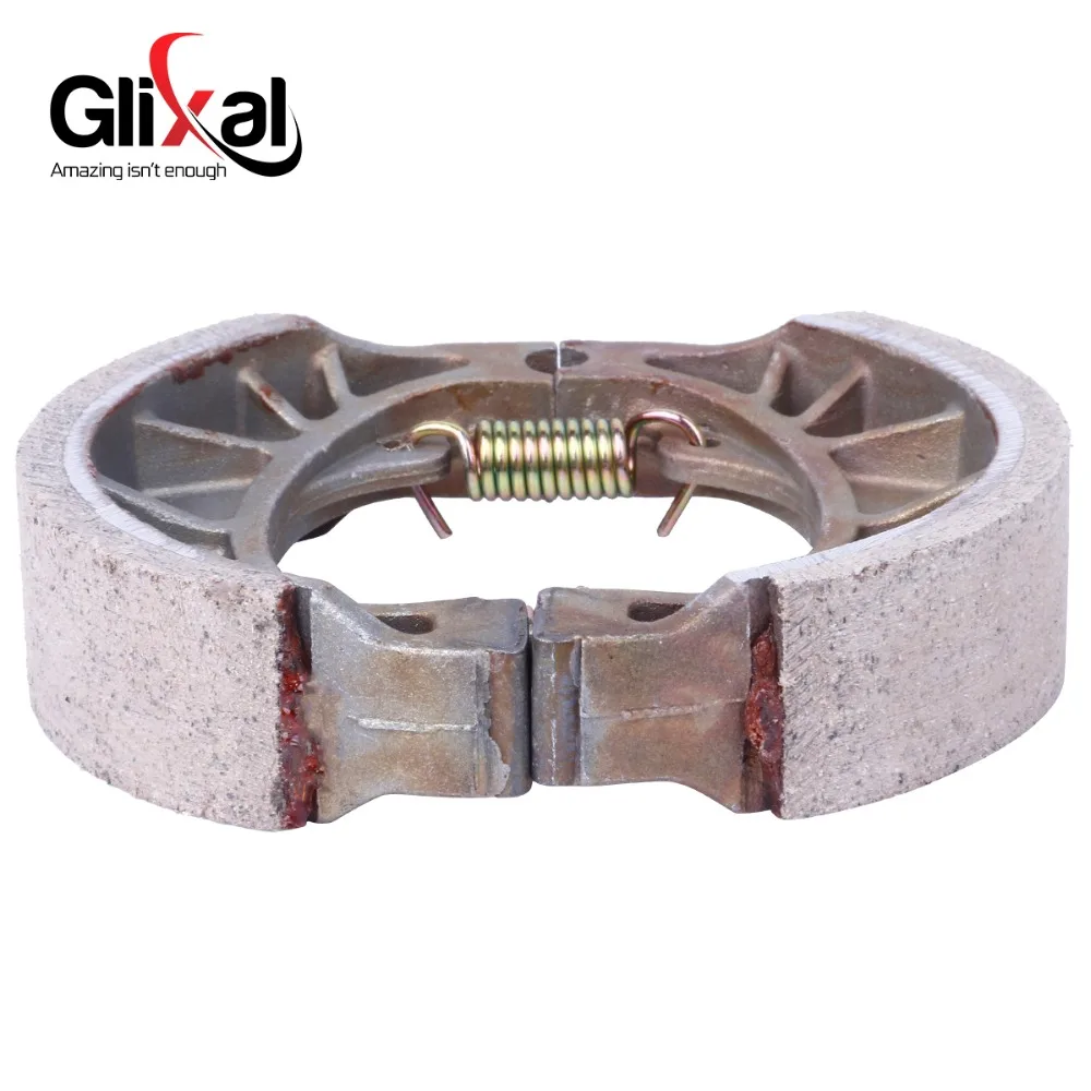 Motorcycle Brake Pads Glixal 105mm Chinese Scooter Brake Shoe for GY6 50cc 125cc 150cc 139QMB 139QMA 152QMI 157QMJ Moped ATV Go-Kart