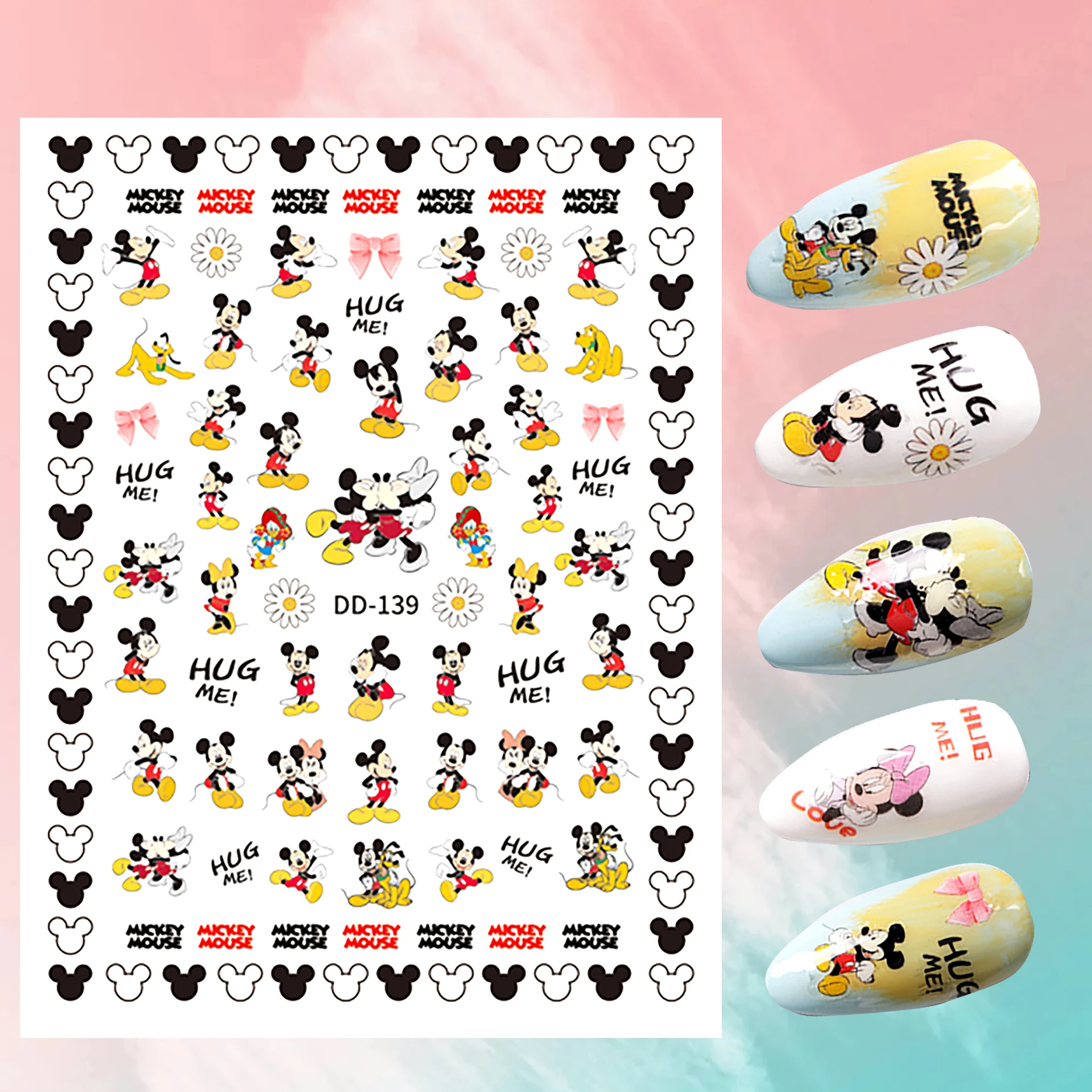 Nail Art Sticker Popular Cartoon Brand Mickey Mouse Nails For Manicure Back  Glue Decals For Design Foil Decoration - Stickers & Decals - AliExpress