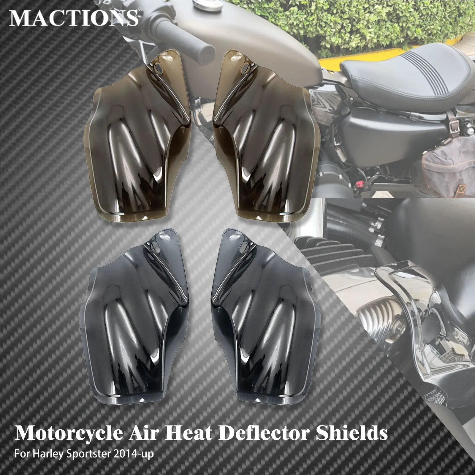 Moto Air Heat Deflettore Shield Coprisella Per Harley Sportster Xl1200 883 Iron Forty Eight Superlow 14-Up Abs Riflettente
