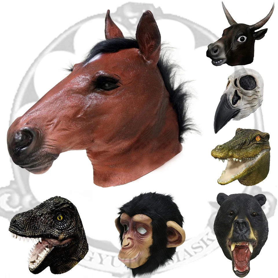 Masque Tête De Cheval En Latex Pour Déguisement Halloween - Amusant, Réaliste, Pour Fêtes Et Farces