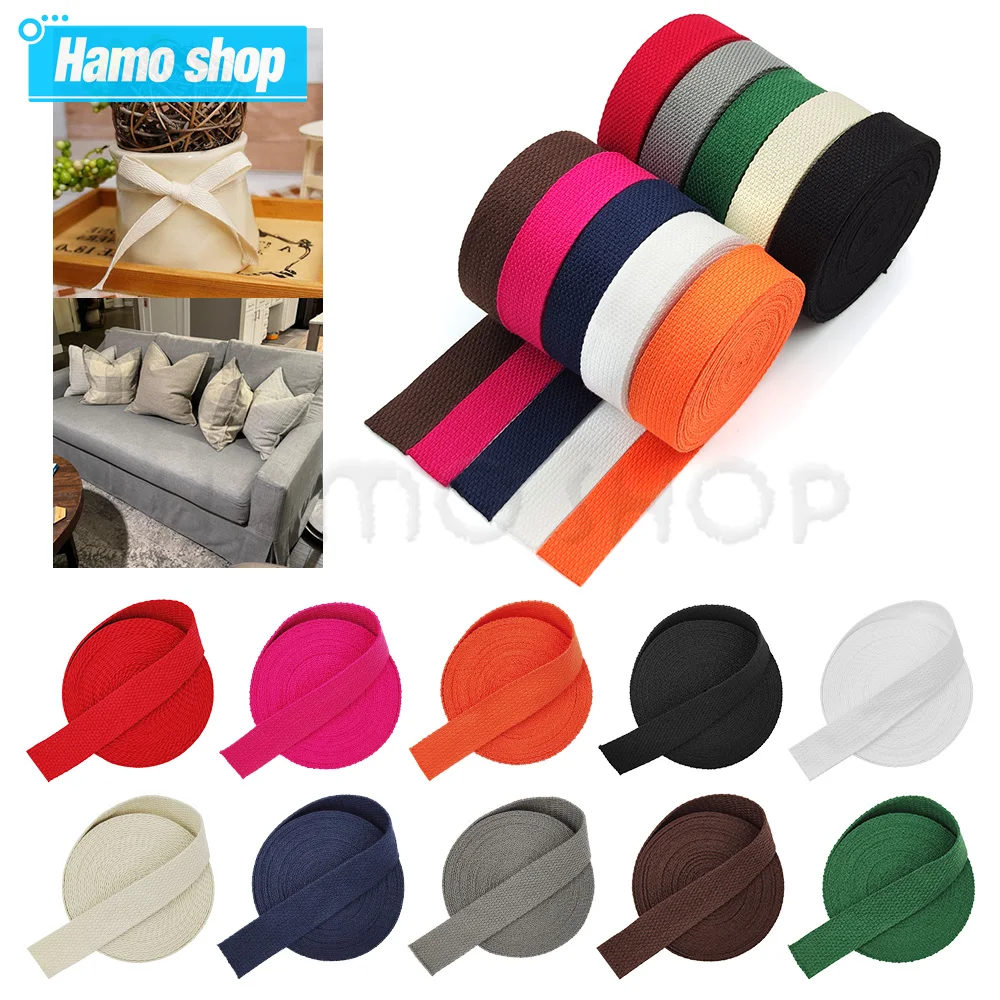 10미터 20-50MM 캔버스 웨빙 코튼 스트랩 웨빙 리본 배낭용 두꺼운 웨빙 스트..