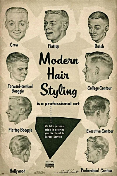 

Vintage Ad Modern Hair Styling Chart Barbershop Haircut Drawings Barber Poster Metal Sign Metal Painting Poster Room Decor