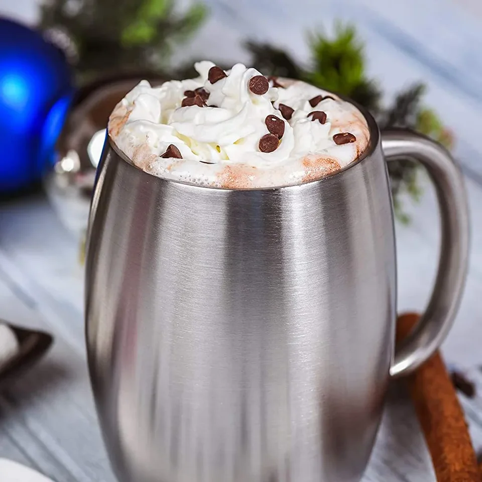 Tasse à Café Portable En Acier Inoxydable Avec Couvercle