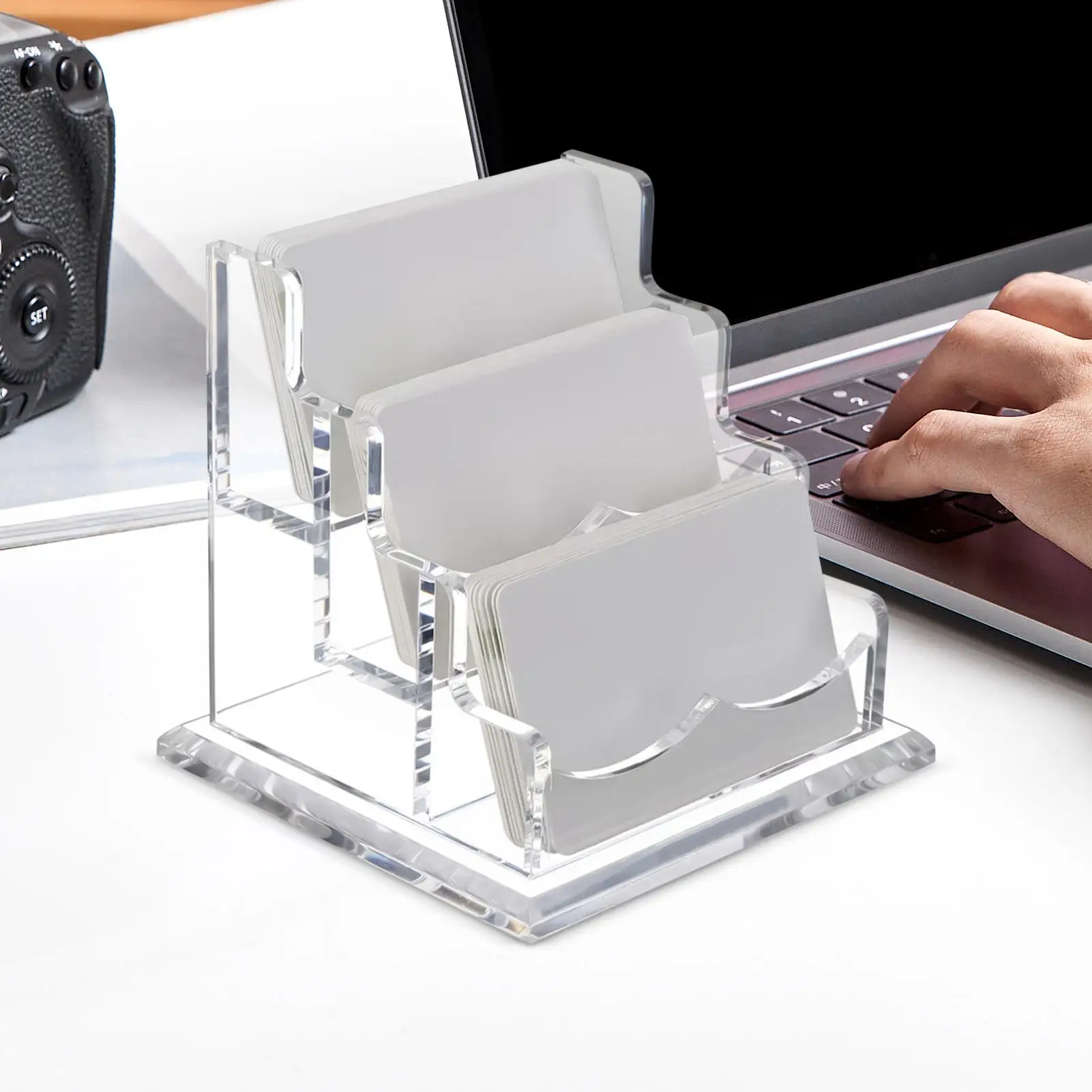 명함 홀더 데스크 명함 디스플레이용 스탠드 사무실 리셉션용 멀티 슬롯 데스크탑 디스플레이 주최자 스탠드