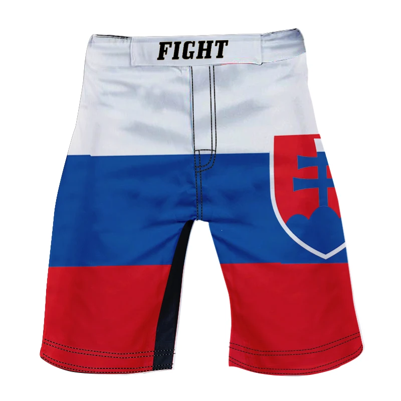 MMA shorts men's national flag Thai boxing pants Taekwondo boxing training torso fitness gym mixed martial arts jutsu fighting