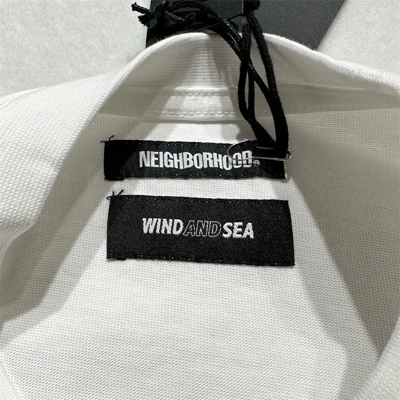 NBHD NEIGHBORHOOD X WIND AND SEA Co-branding Men's Short Sleeve T-shirts  2023 Summer New Japanese LOGO Printed Tees Casual Tops