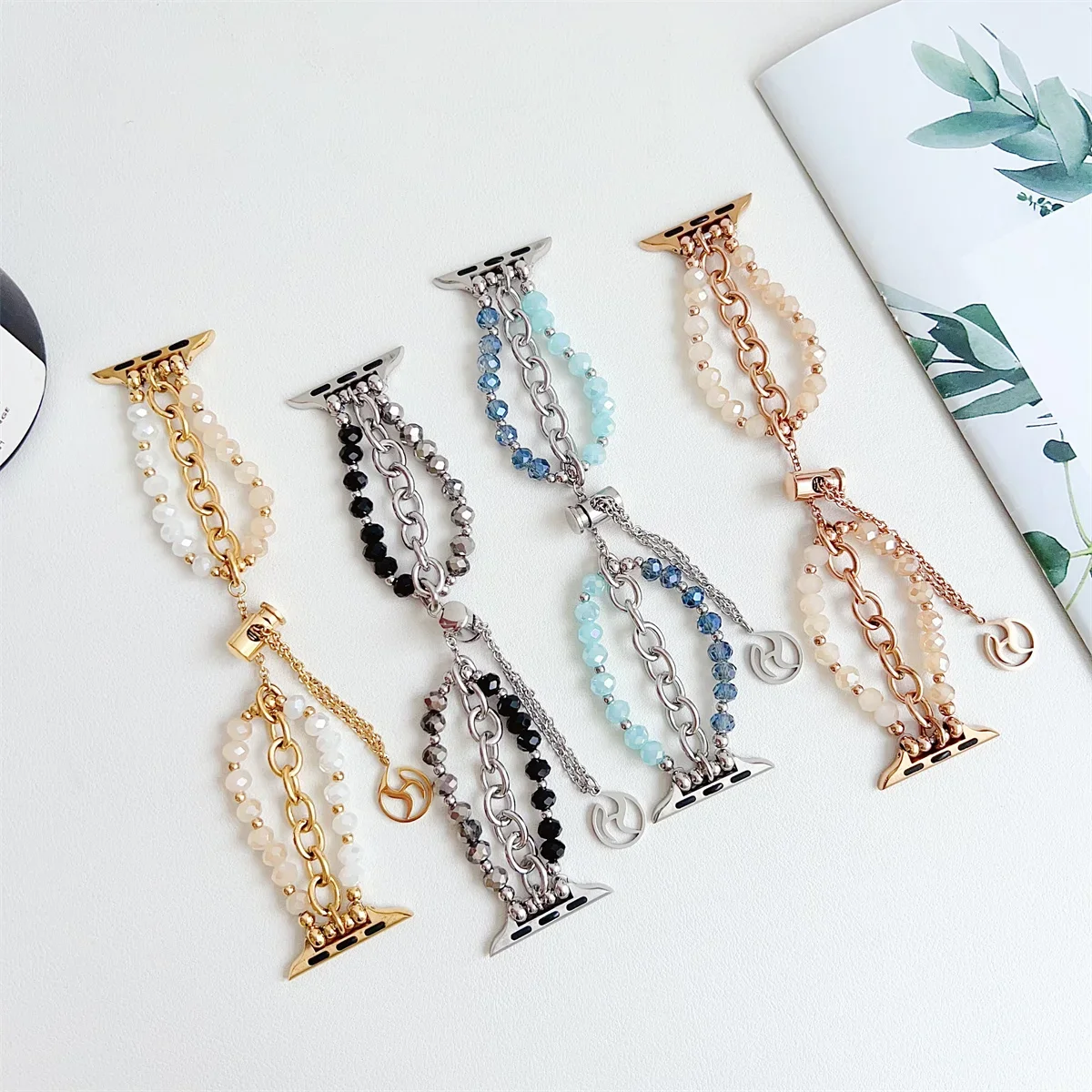 Bracelet de montre à bijoux pour iWatch Ultra 2 Series 10/9/8/7/6/5 Bracelet de montre tendance 42/44/45/46/49 mm 38/40/41 mm_voghion.com