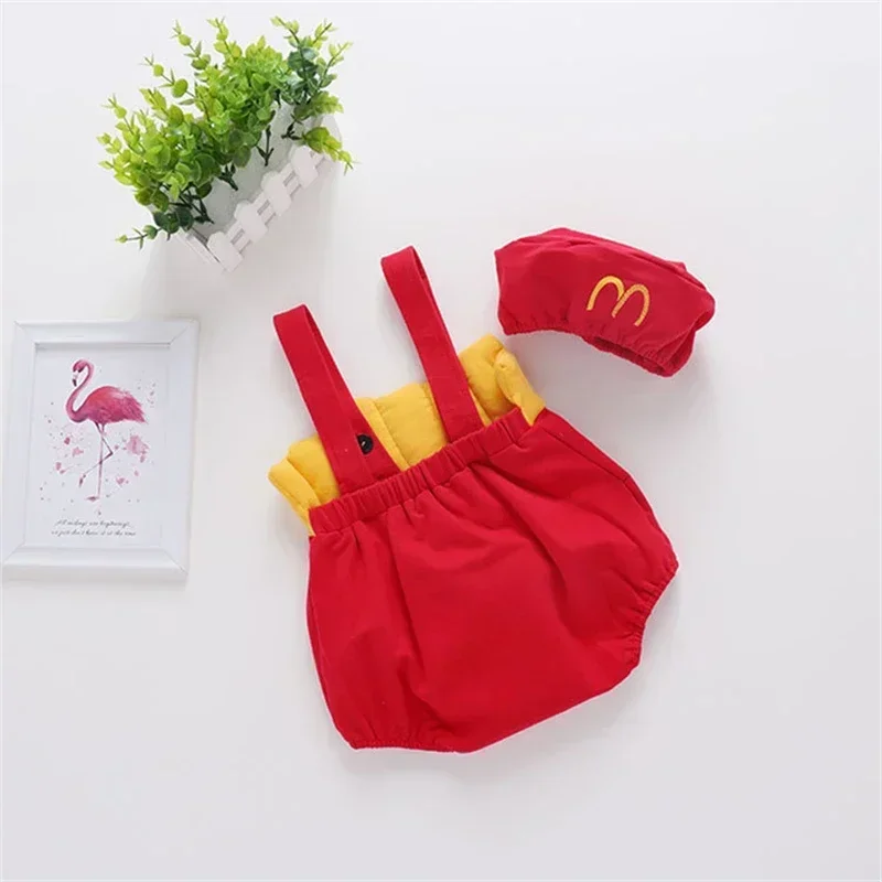 Summer Romper Baby Clothes Sleeveless Red Romper + Sun Hat Baby Boy and Girl Set Infant Outfit 0-18M baby rompers baby jumpsuit