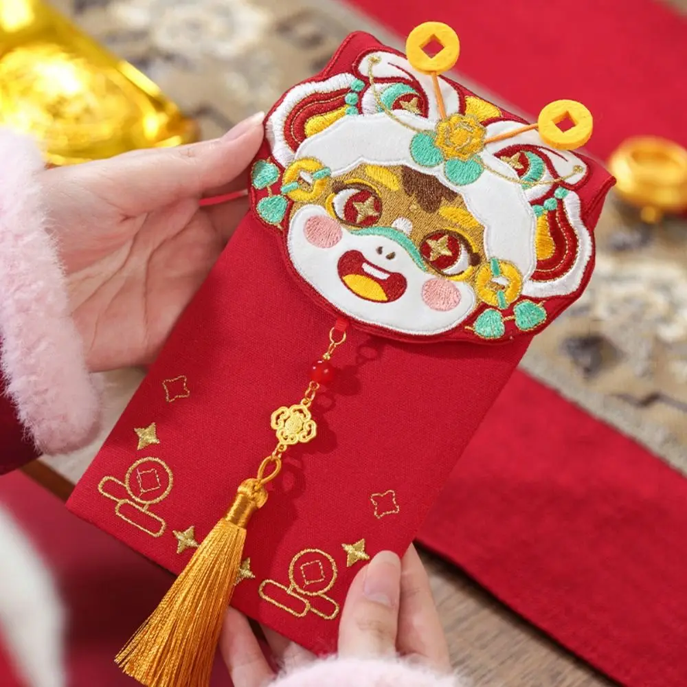 Chinese 2026 New Year Red Envelope Cartoon Bronzing Horse Year Money Envelope Thickened Glitter Frosted Money Bag New Year Gift