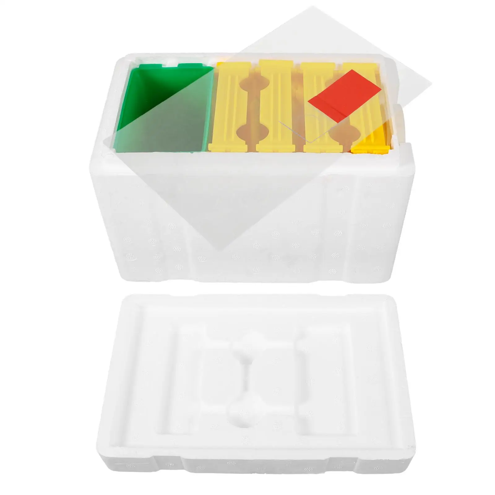 4 Frame Plastic Feeding Hive Bee Breeding Box Door Mini Mating Tool Compact Gardening Equipment Beekeeping