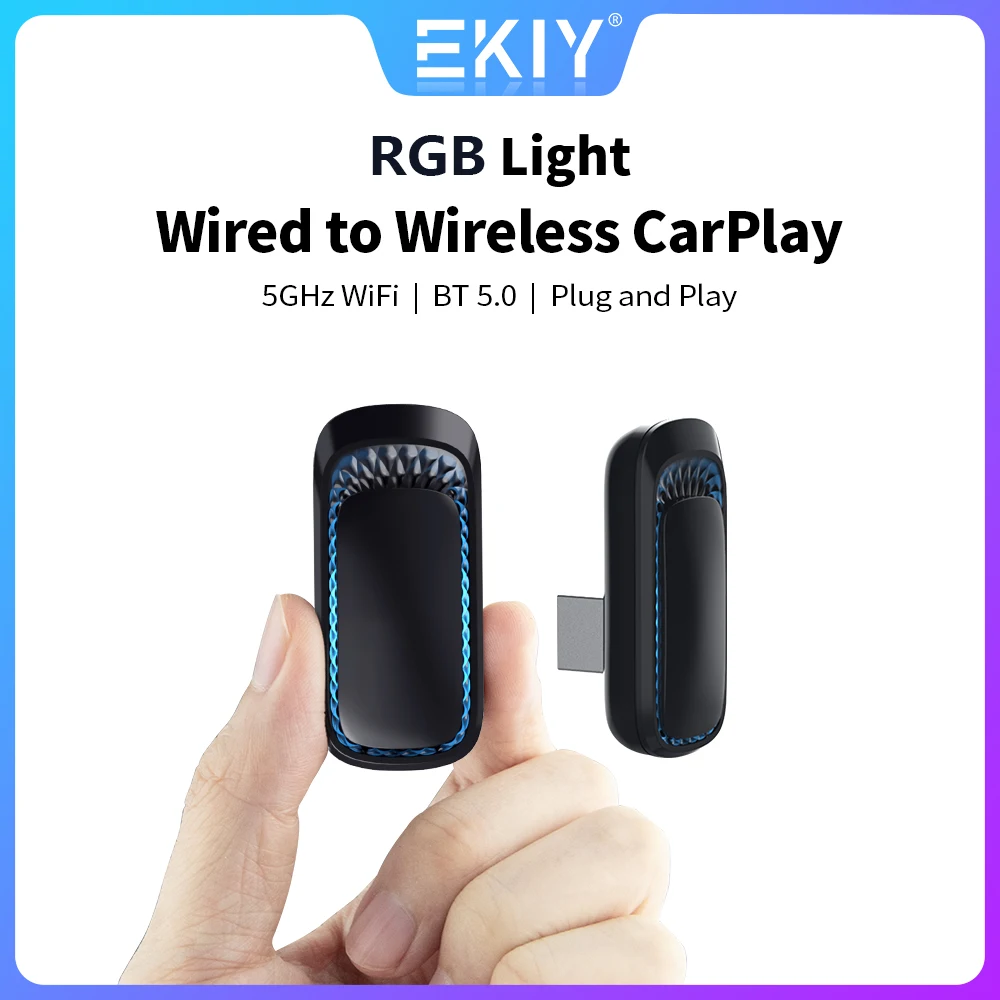 Ekiy Wireless Carplay Adapter Smart Box Plug And Play Bluetooth Wifi Connessione Rapida Universale Per Auto Apple Carplay Cablate