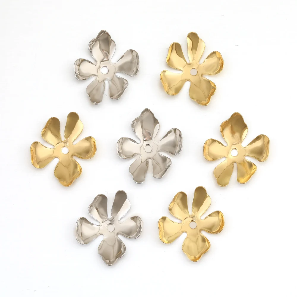Cordial Design 19*22MM 100Pcs Jewelry Accessories/Genuine Gold Plating/Jewelry Findings&Components/Flowers Plates/DIY Hand Made - cordial
