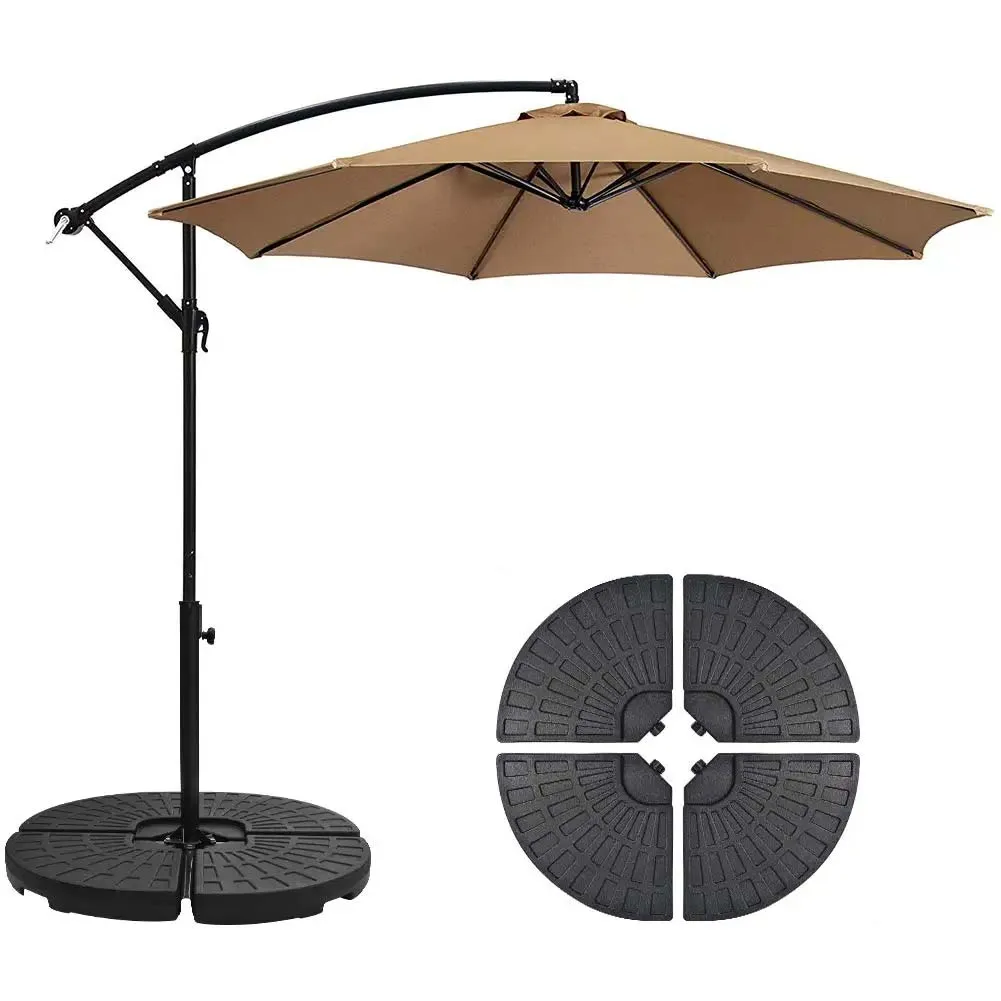 

Outdoor Fan Shaped Umbrella Base Heavy Duty Sand Bags Parasol Accessories Beach Garden Patio Sunshade Water and Sand Filled Base